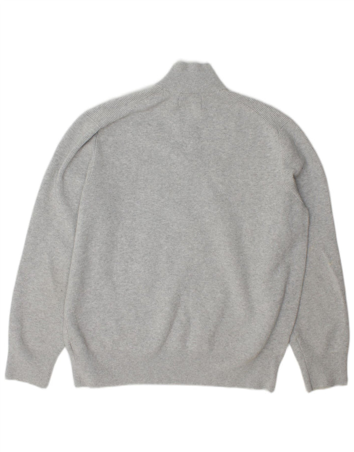 Marks & Spencer Herre Zip Neck Jumper Sweater XL Grå Polyester