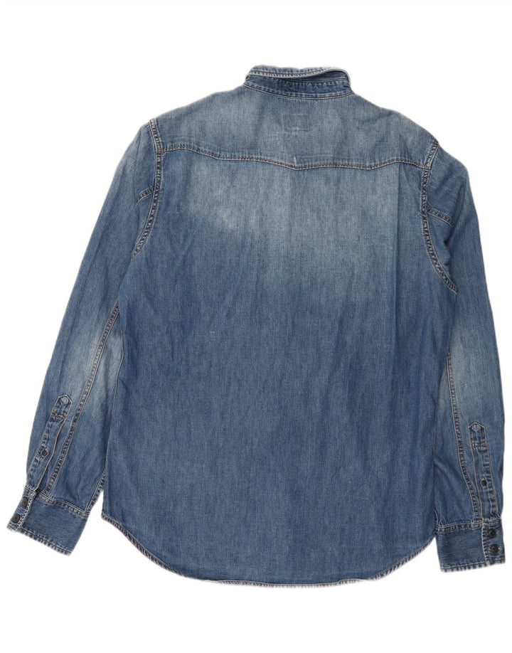 Wrangler Herre Regular Fit denimskjorte XL blå bomuld