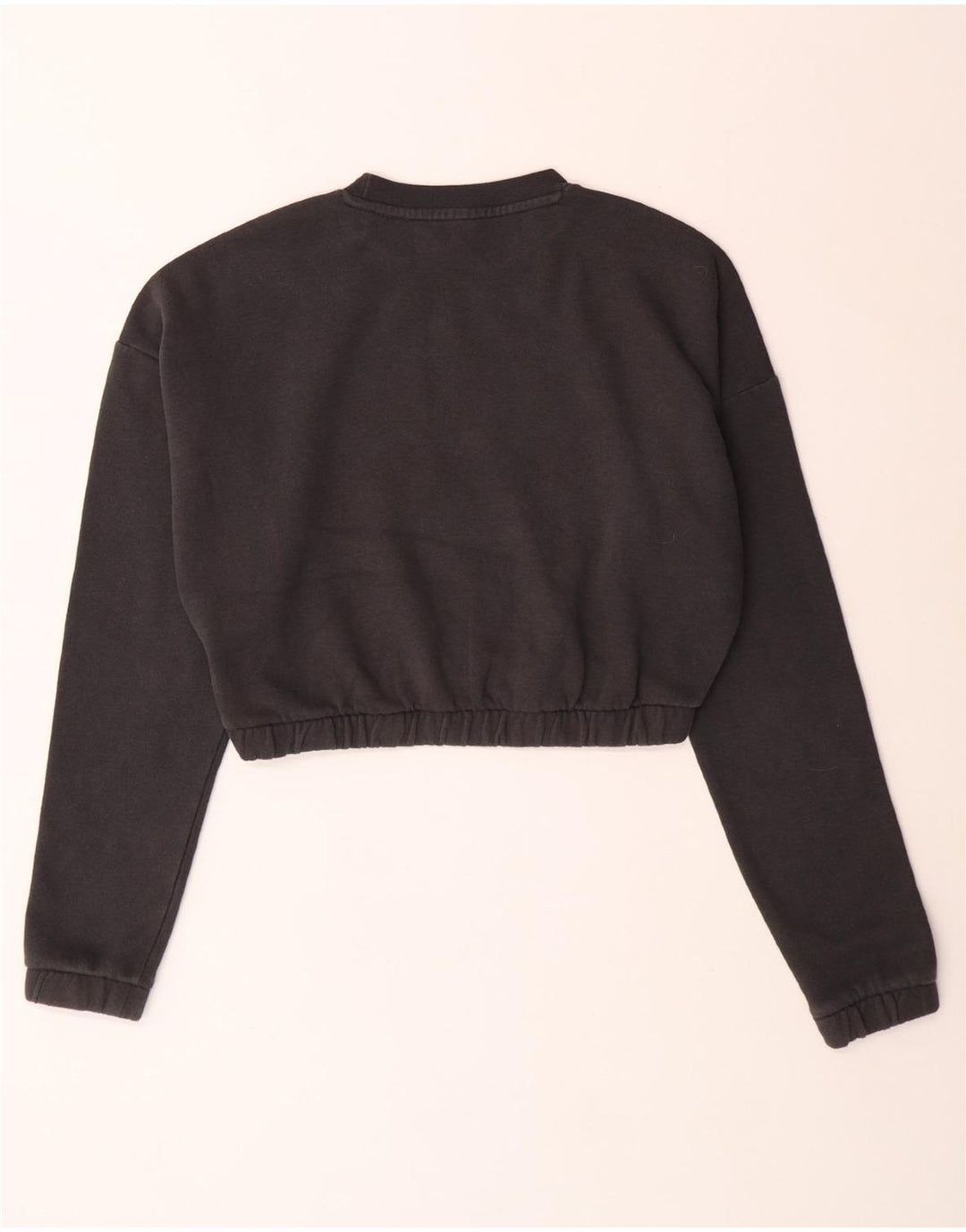 ADIDAS Womens Crop Oversized Sweatshirt Jumper UK 8/10 Small Grey Bomuld