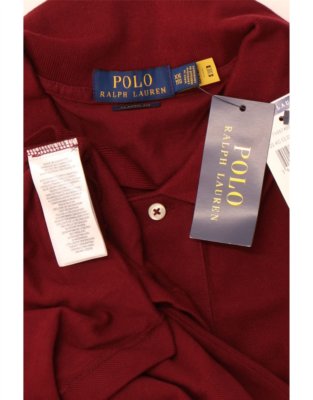 POLO RALPH LAUREN Poloskjorte i klassisk pasform til mænd 2XL Bourgogne bomuld