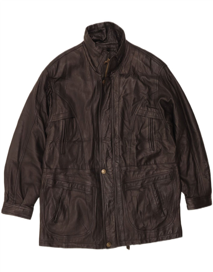 Vintage herre læderjakke IT 52 XL sort læder