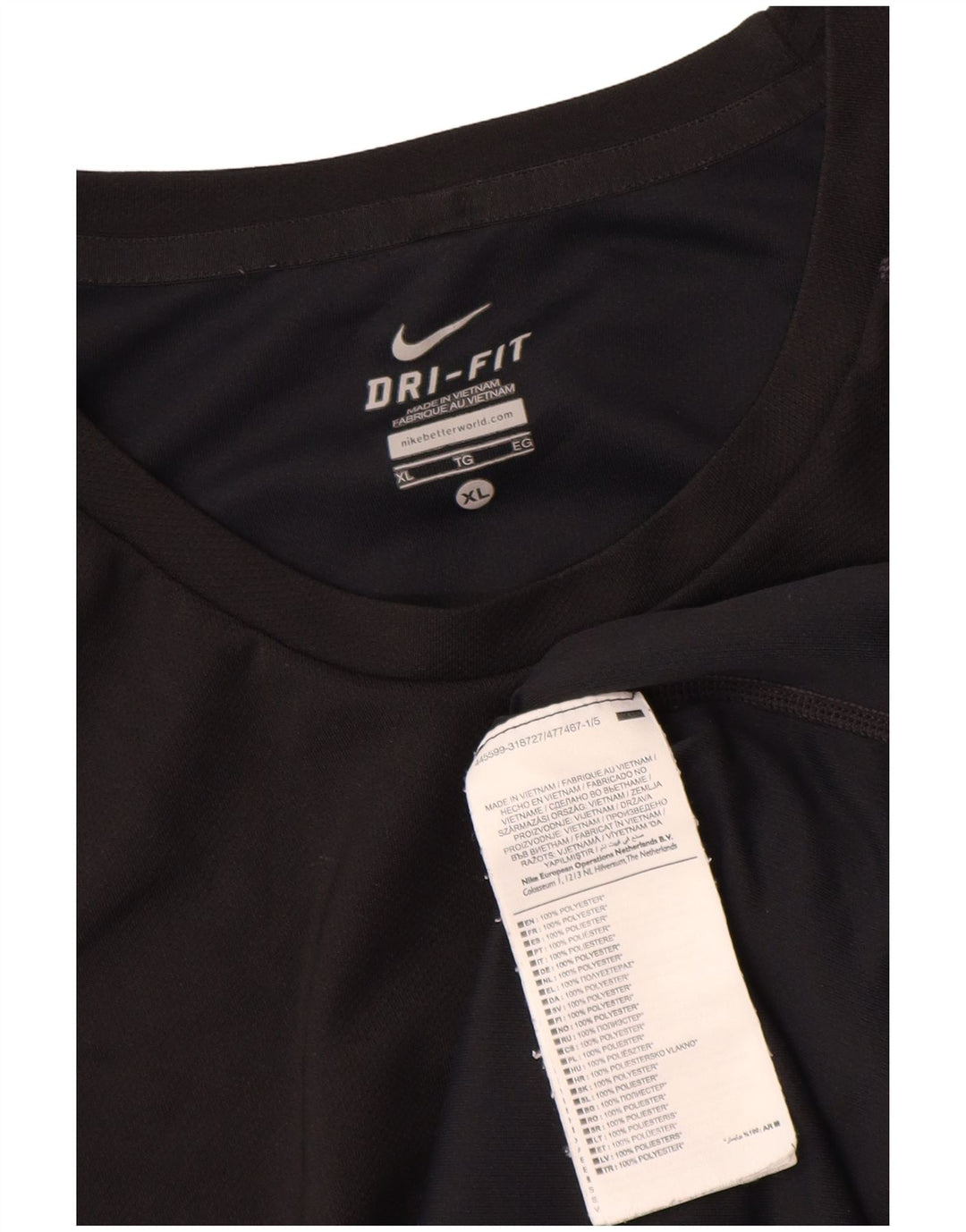 Nike herre Dri Fit T-shirt top XL sort polyester