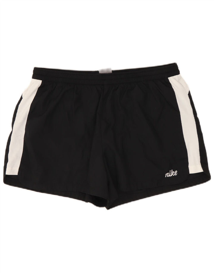 NIKE sportsshorts til kvinder US 12/14 Large Black Colourblock Polyester