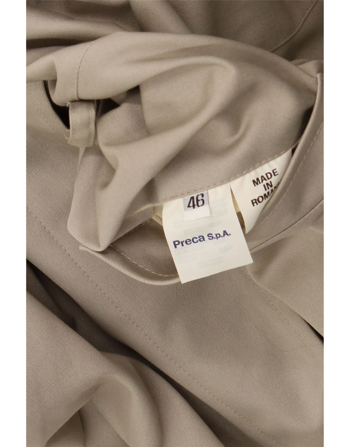 Vintage vendbar overfrakke til kvinder EU 46 XL beige uld