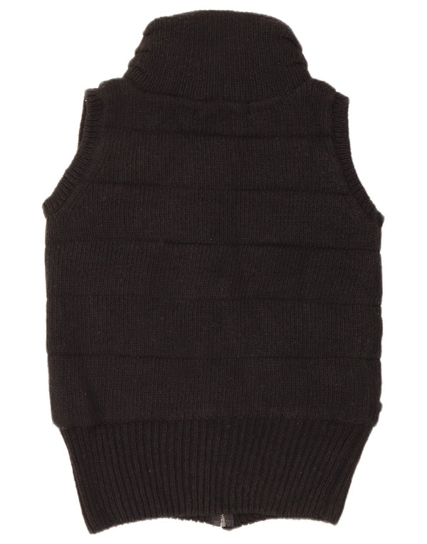 Zara Womens Knit Gilet UK 14 Medium Black Acryl