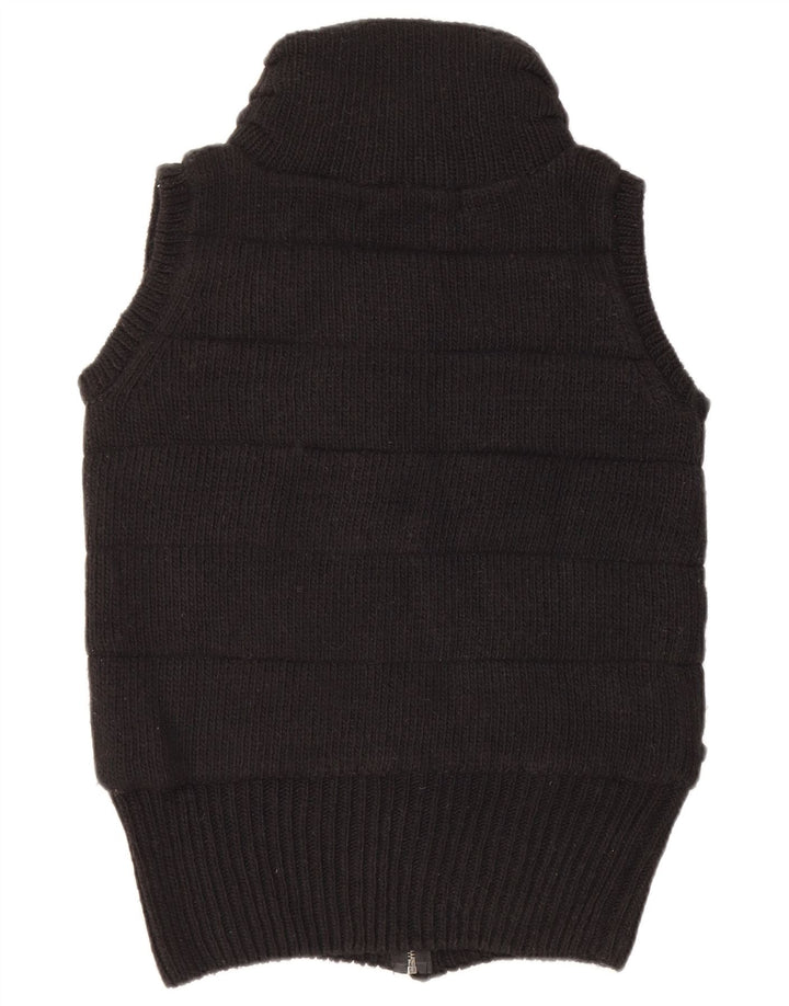 Zara Womens Knit Gilet UK 14 Medium Black Acryl