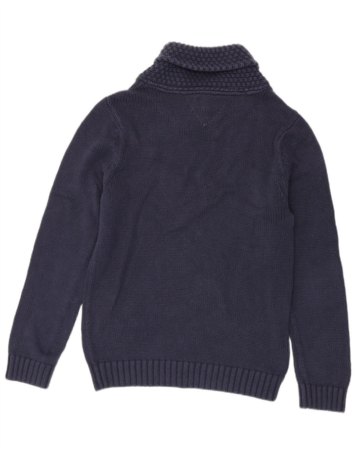 Tommy Hilfiger Herre Shawl Neck Jumper Sweater Medium Navy Blue