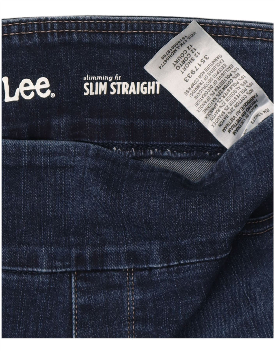LEE slankende pasform for kvinder, lige højtaljede jeans US 12 Large W30 L27 Blå