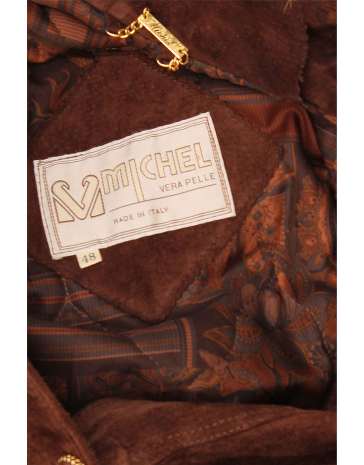 MICHEL Dame Oversized Ruskind Windbreaker Frakke IT 48 XL Brun