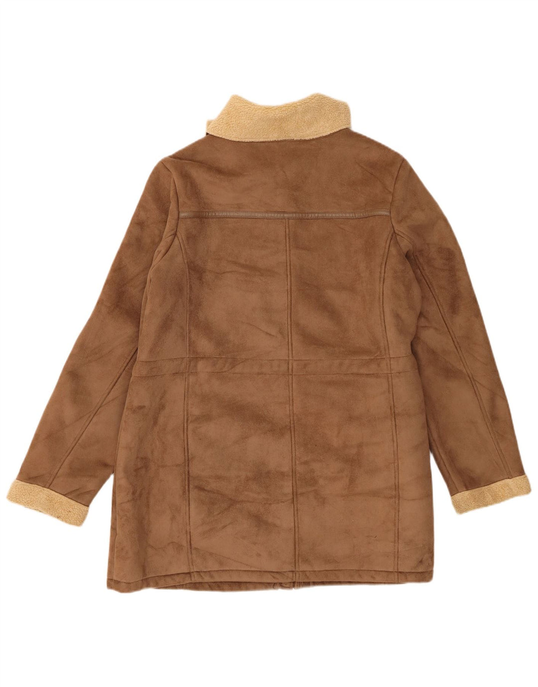 Marks & Spencer Sherpajakke til kvinder UK 16 Stor brun polyester