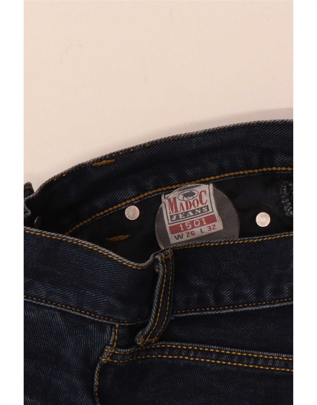 Vintage Dame Bootcut Jeans W26 L29 Marineblå Bomuld
