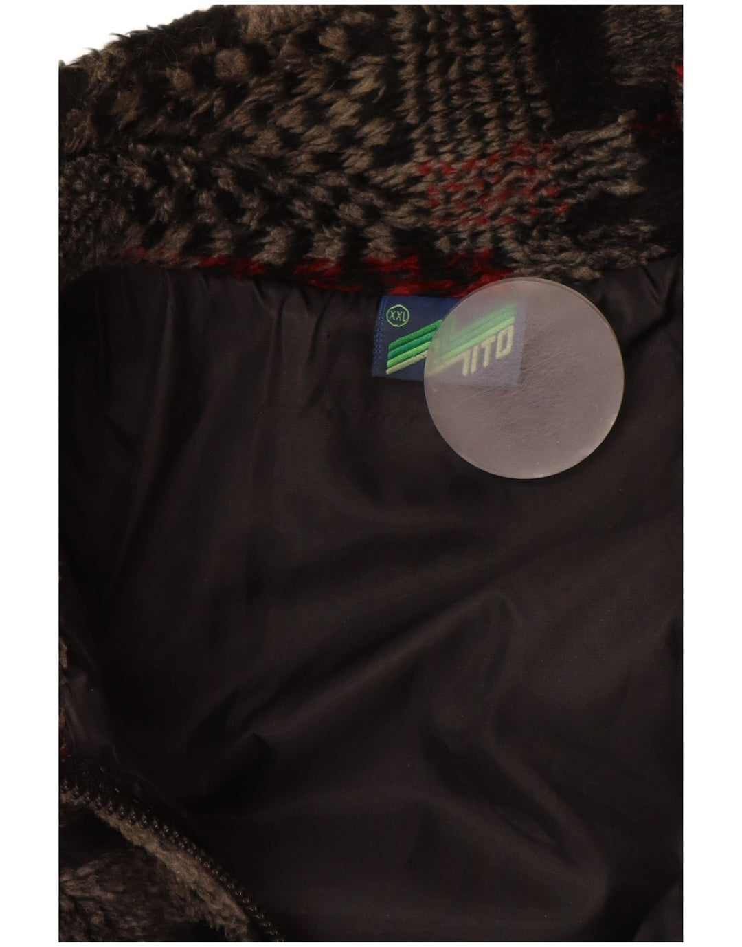 VINTAGE Fleecejakke til mænd UK 44 2XL Grå Patchwork