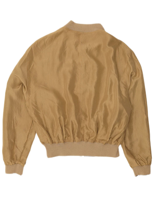 VINTAGE Vendbar Bomberjakke til mænd IT 54 2XL Beige Silke