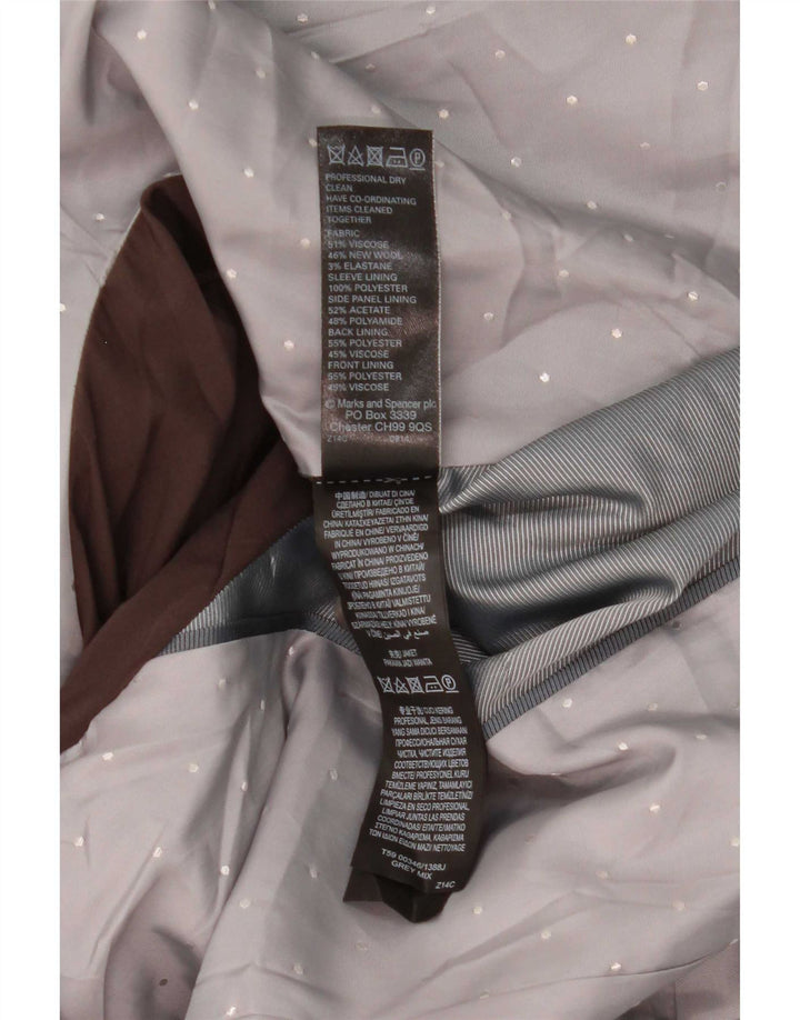 Marks & Spencer Dame 1-knaps blazerjakke UK 18 XL Grå Viscose