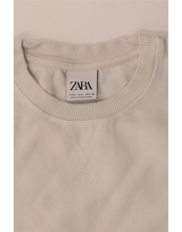 Zara Herre Sweatshirt Jumper Large White