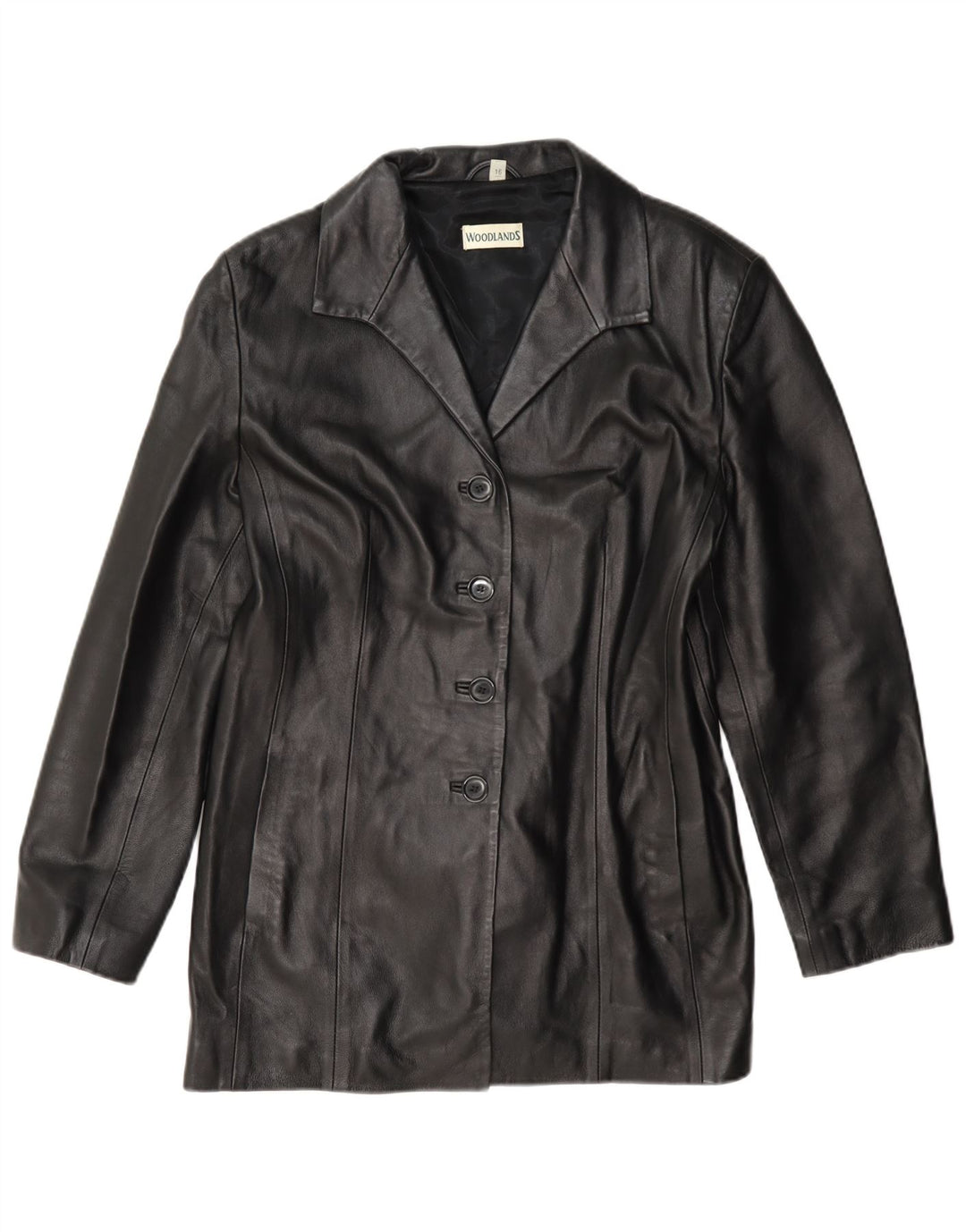 Sardar Womens Woodlands Læder Blazer Jacket UK 16 Large Black