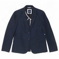 Crew Clothing Dame 2-knaps blazerjakke UK 10 Small Navy Blue Linen