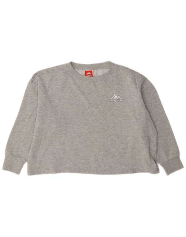 Kappa Womens Crop Oversized Sweatshirt Jumper UK 10 Small Grey Flecked