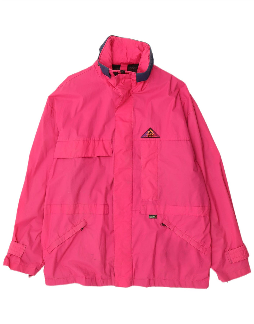 Aesse Herre Windbreaker Jacket UK 40 Large Pink Colourblock Polyamid