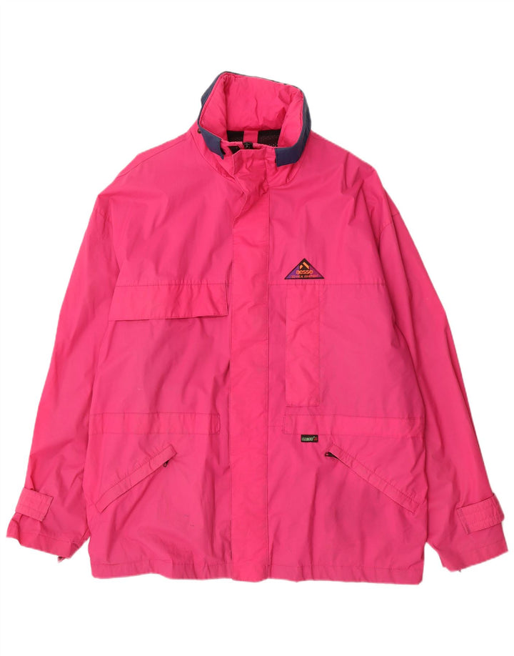 Aesse Herre Windbreaker Jacket UK 40 Large Pink Colourblock Polyamid