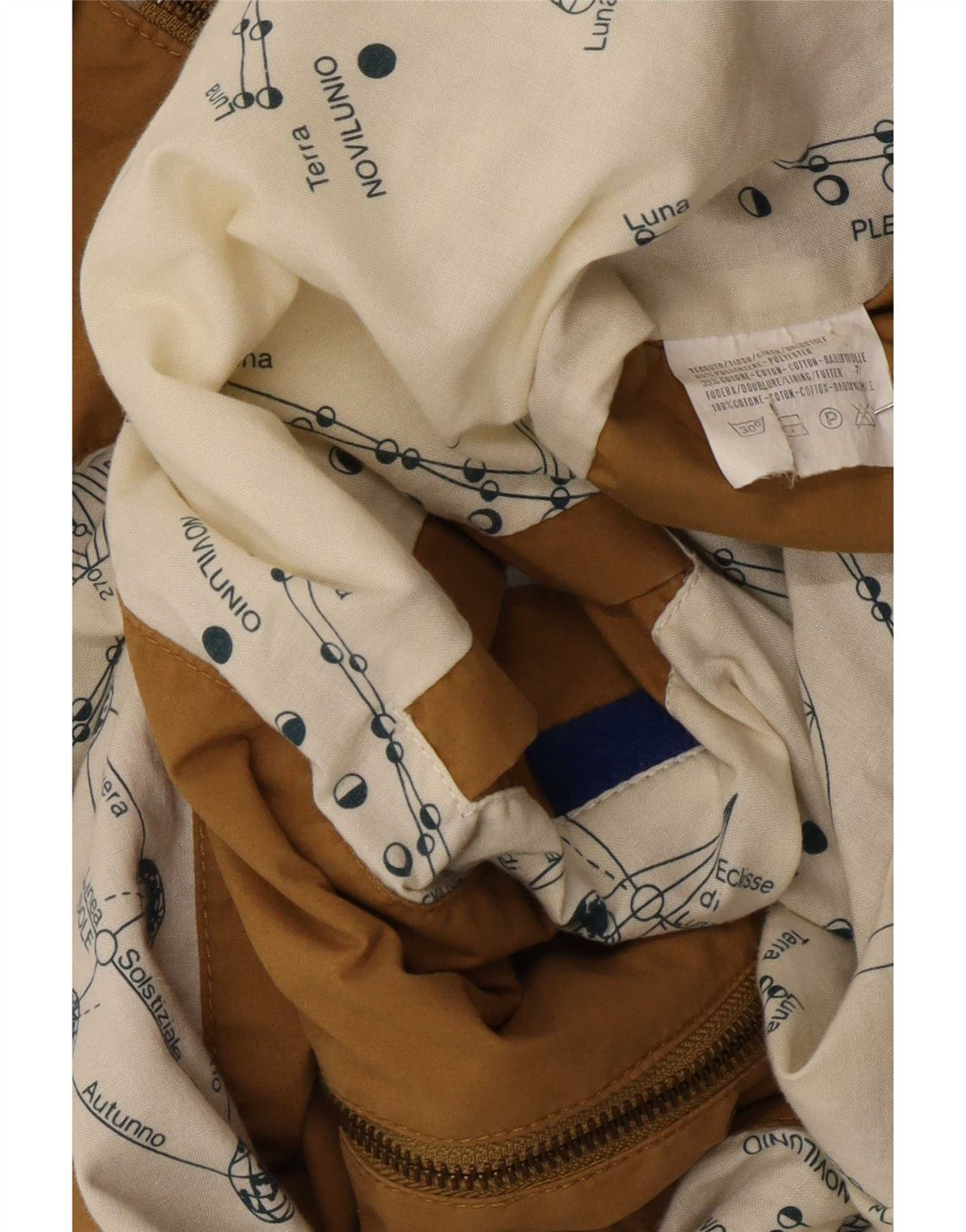 Stratos Herre Hooded Bomber Jacket UK 40 Large Beige Polyester