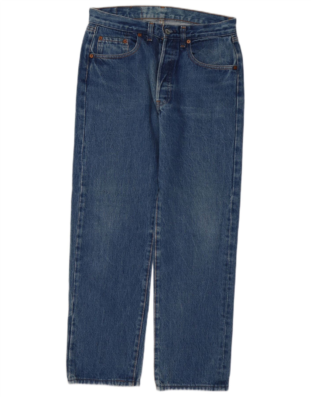 Levi's Herre 501 Straight Jeans W32 L28 Blå Bomuld