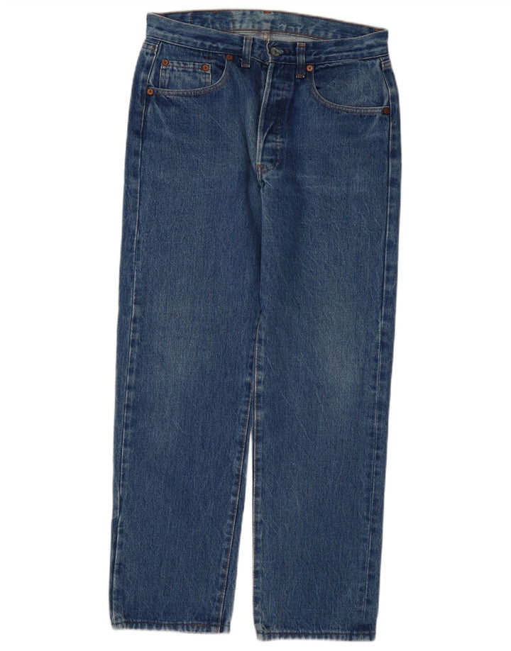 Levi's Herre 501 Straight Jeans W32 L28 Blå Bomuld