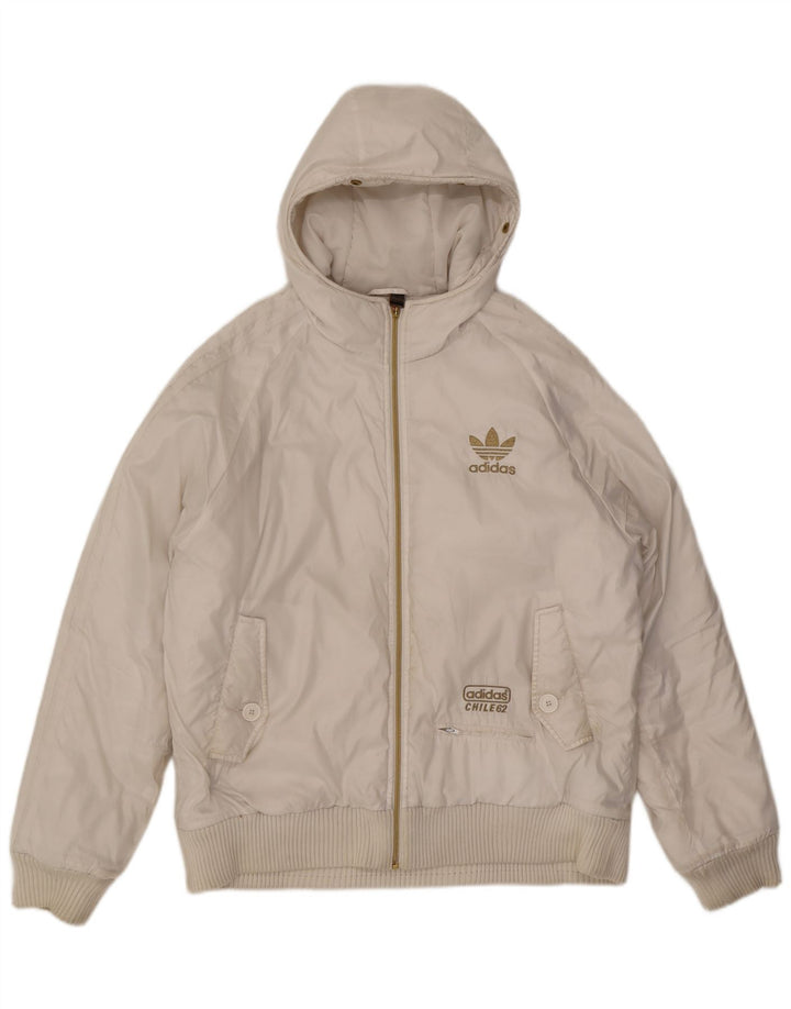 Adidas Herre Hooded Bomber Jacket UK 40 Large White