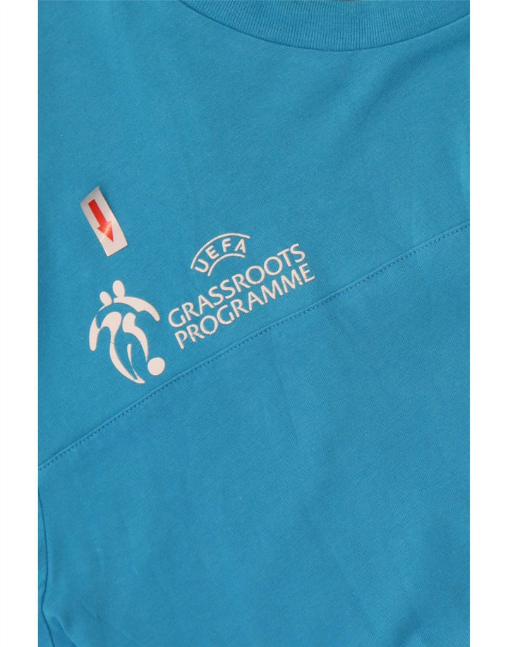 Adidas Herre UEFA Grassroots Program Grafisk T-Shirt Top Medium Blue