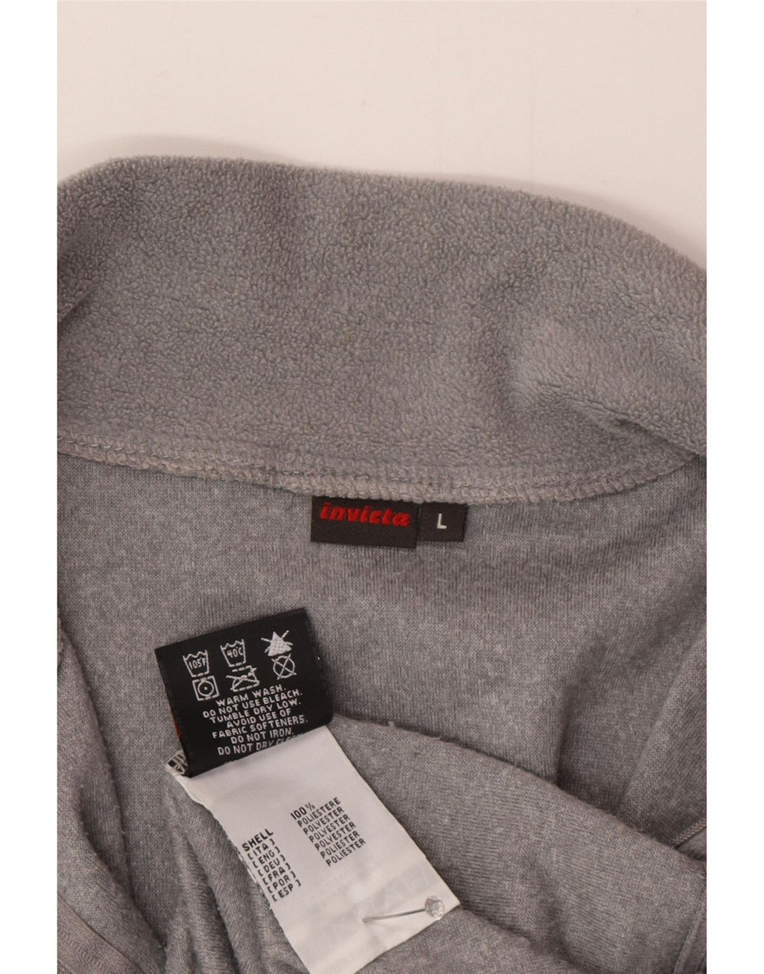 Invicta herre lynlås hals fleece jumper stor grå polyester