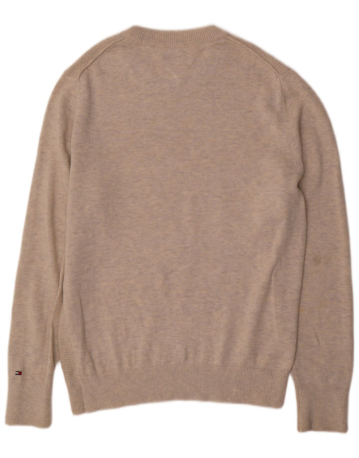 Tommy Hilfiger Herre Crew Neck Jumper Sweater Large Beige