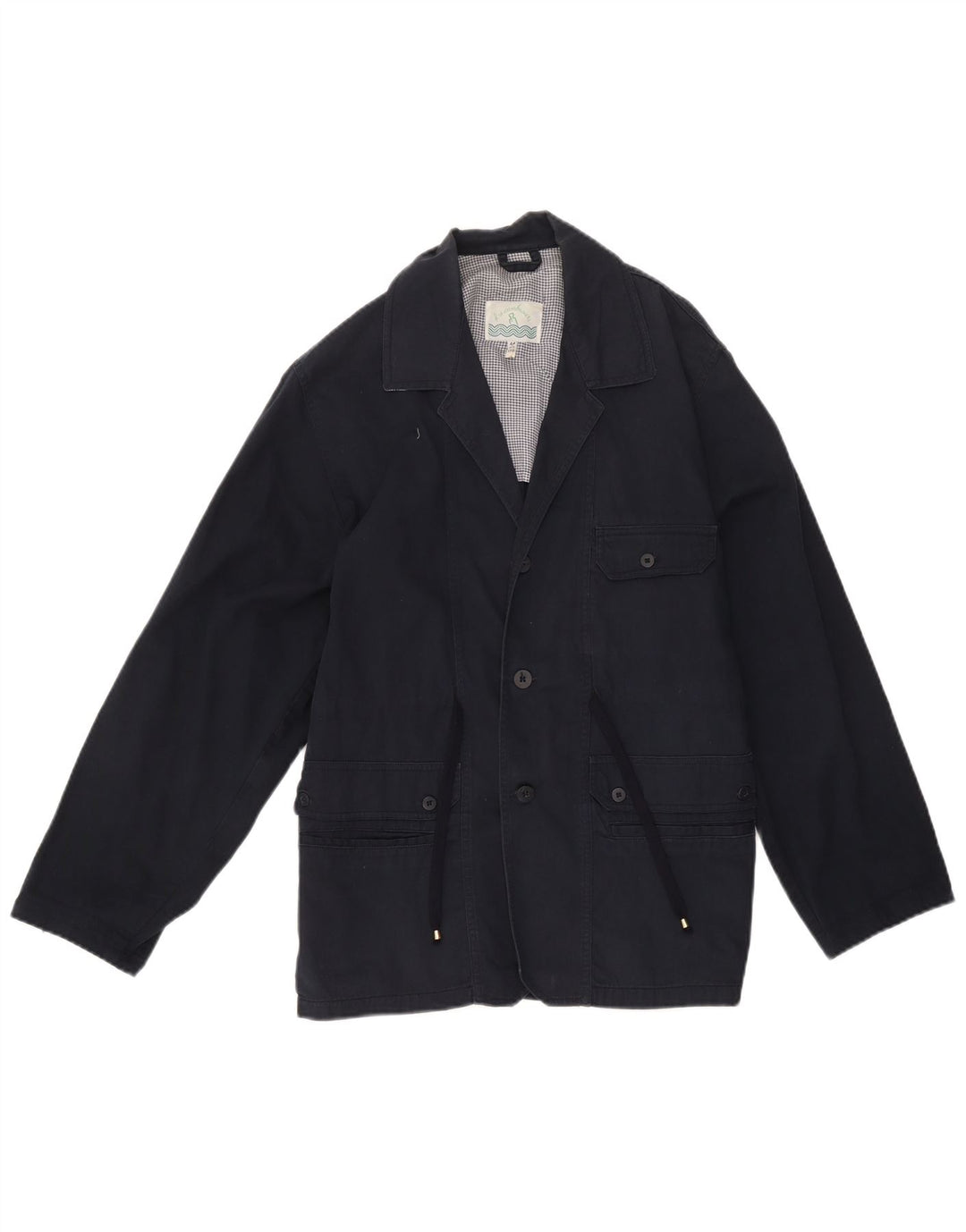 Vintage Windbreaker frakke til drenge 14-15 år marineblå bomuld