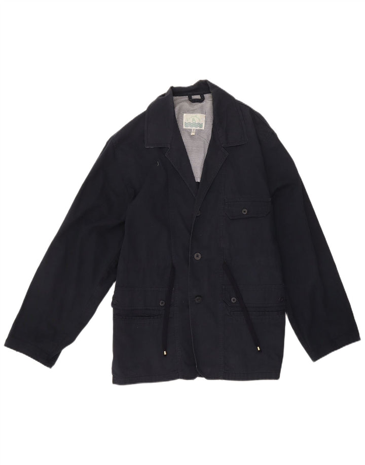 Vintage Windbreaker frakke til drenge 14-15 år marineblå bomuld