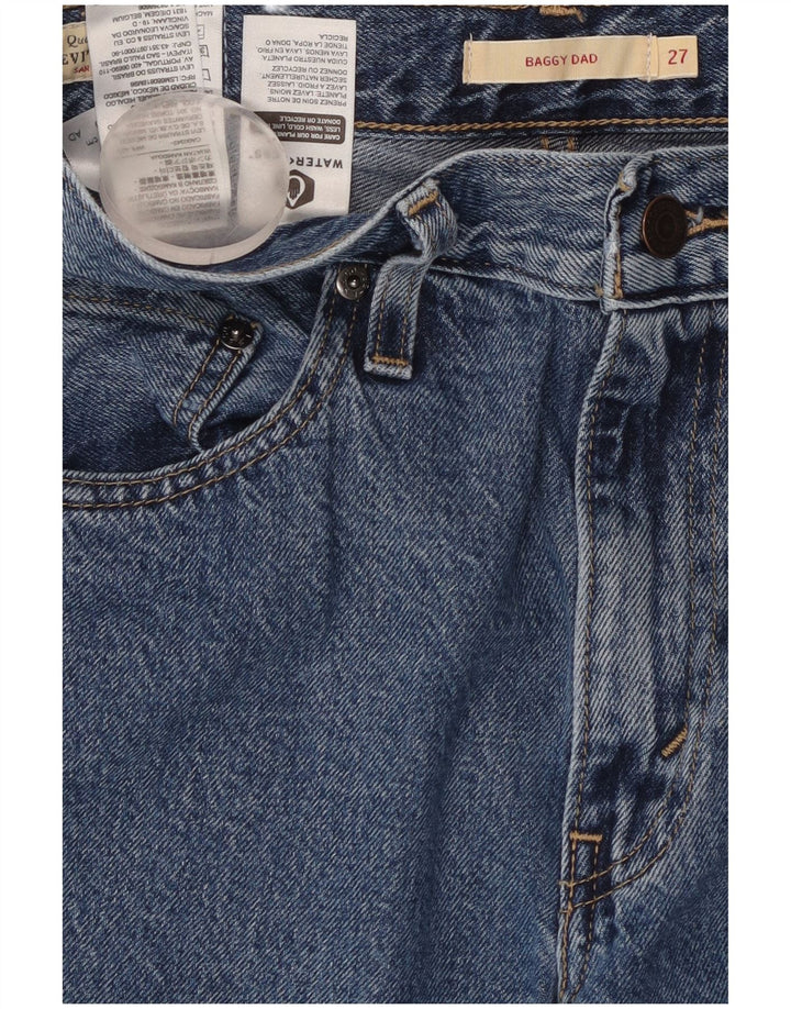 LEVI'S Dame Baggy Dad Jeans med brede ben W27 L30 Blå Bomuld