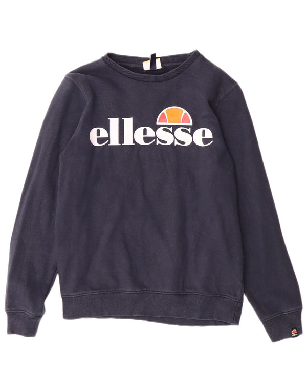 Ellesse Boys Grafisk Sweatshirt Jumper 12-13 År Marineblå Bomuld