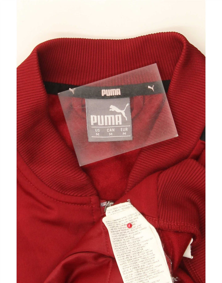 Puma Mens Graphic Tracksuit Top Jacket Medium Burgundy Colourblock