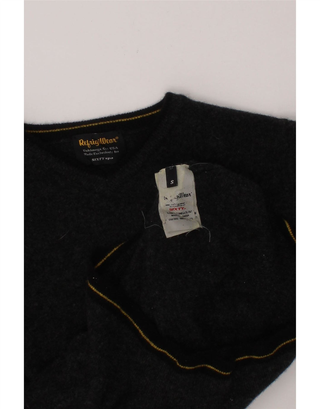 REFRIGIWEAR Boys V-Neck Jumper Sweater 11-12 Years Small  Grey Flecked Vintage Refrigiwear and Second-Hand Refrigiwear from Messina Hembry 