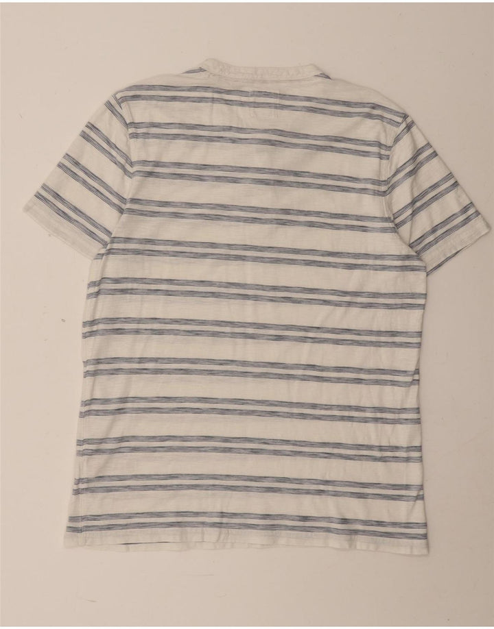Fat Face Herre T-Shirt Top Stor hvid stribet bomuld