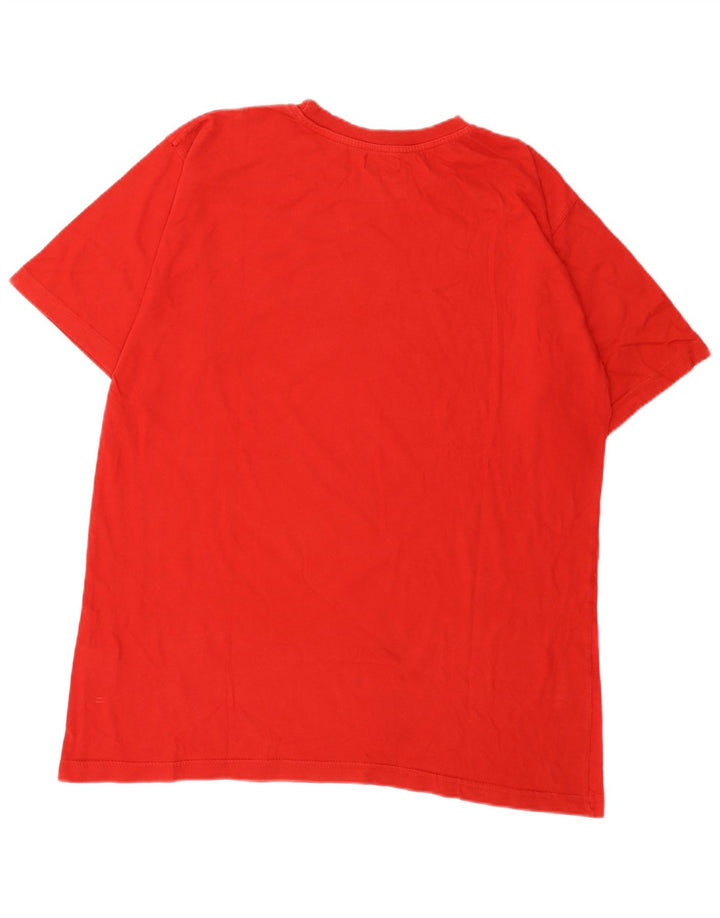 Kappa Herre Grafisk T-Shirt Top XL Rød Bomuld