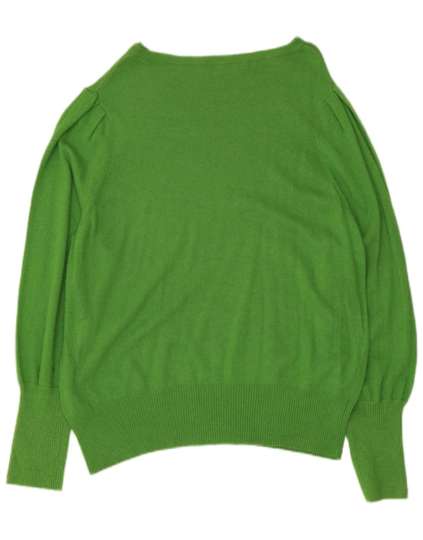 Marks & Spencer Dame Boat Neck Jumper Sweater UK 22 3XL Grøn Viscose