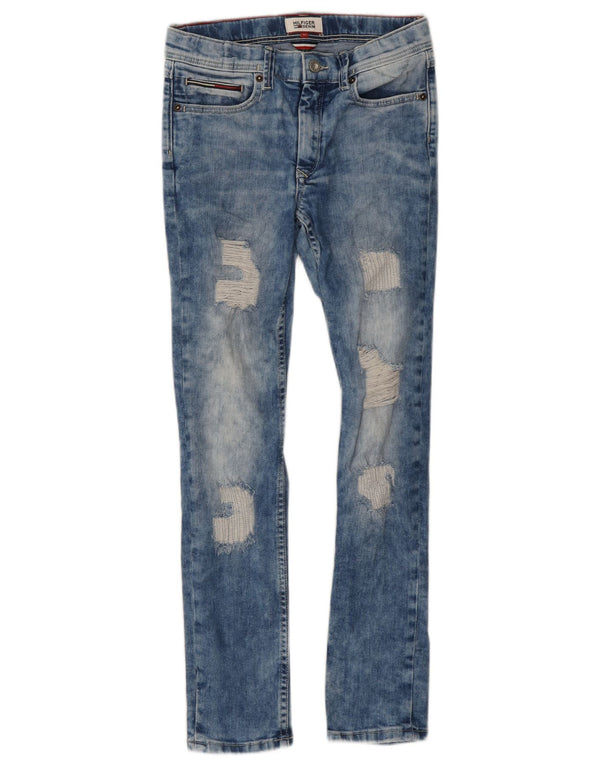 Tommy Hilfiger Piger Distressed Slim Jeans 11-12 år W26 L28 Blå Bomuld