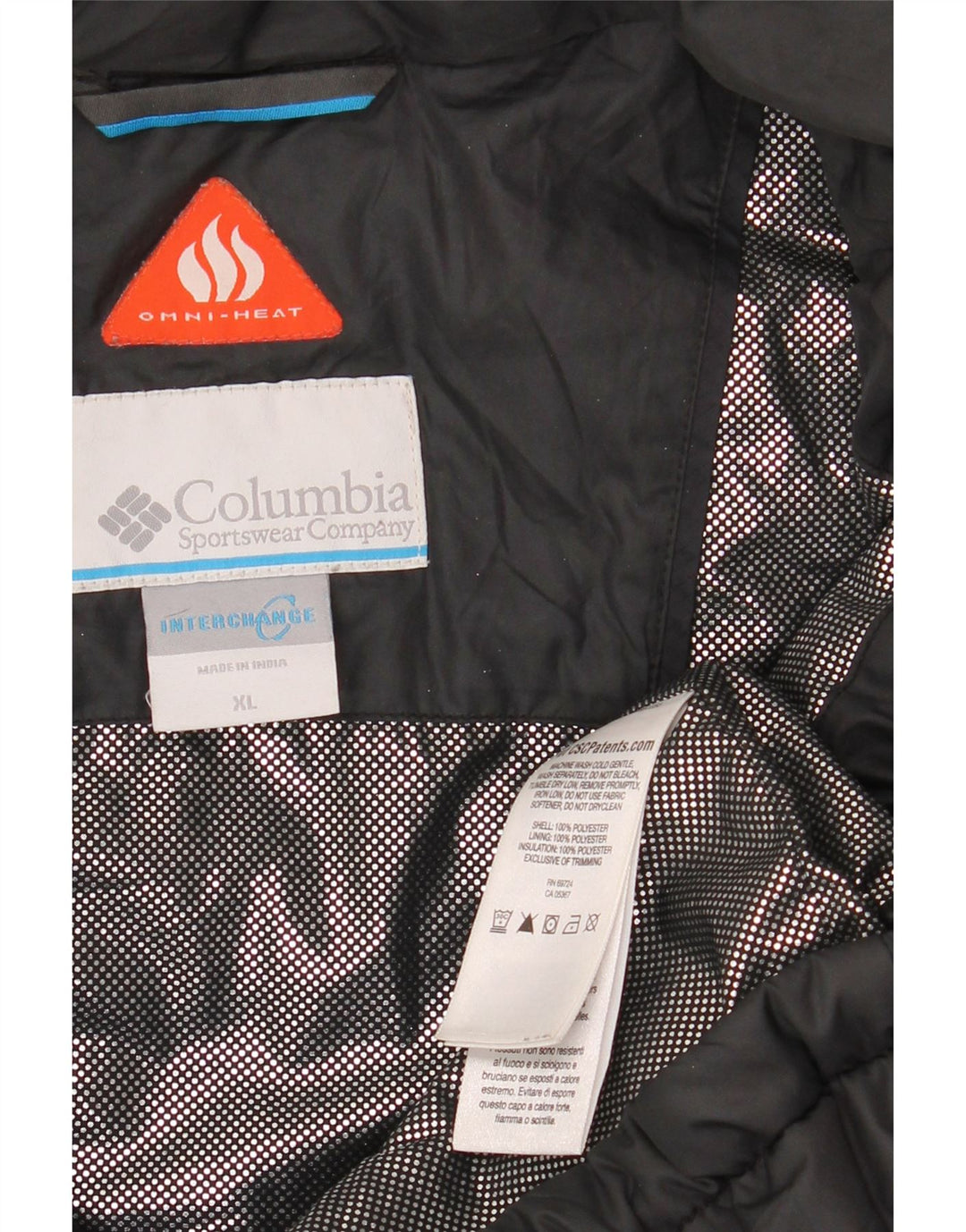 COLUMBIA Herre Interchange Polstret Jakke UK 42 XL Sort Polyester