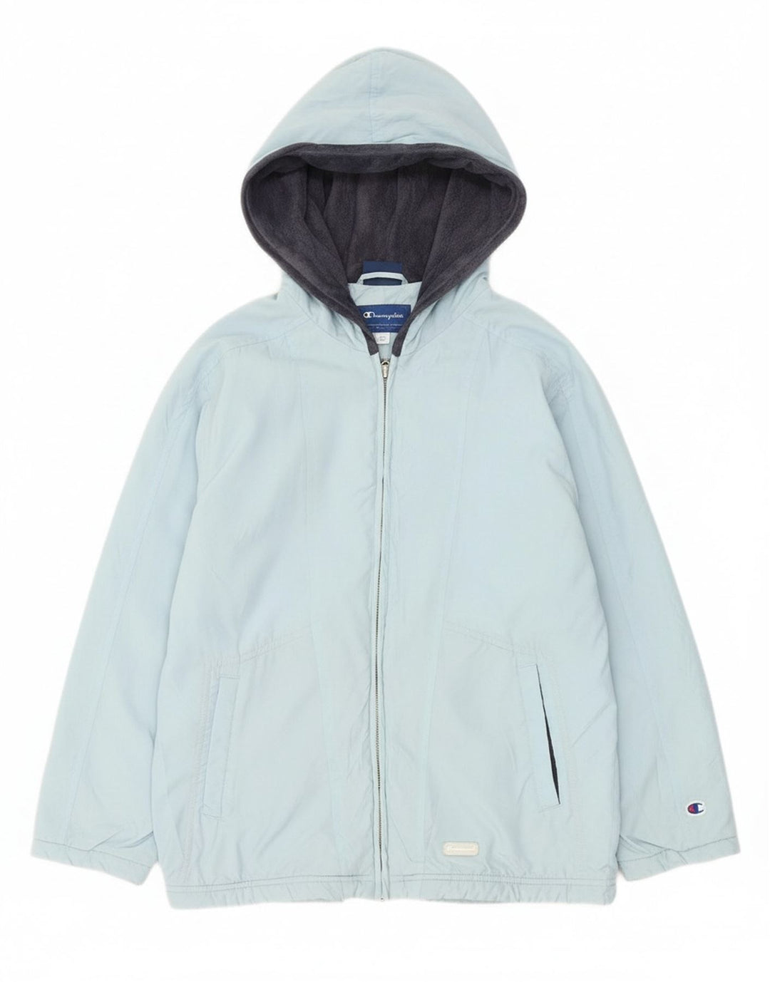 CHAMPION Mens Hooded Tracksuit Top Jacket Small Blue