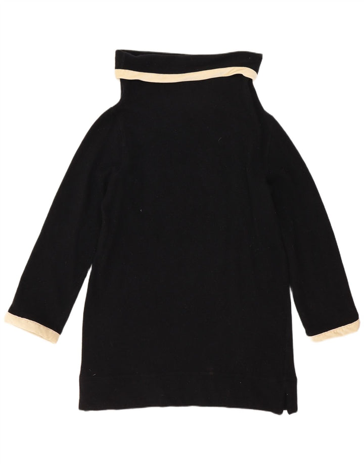 Fay Dame Roll Neck Jumper Sweater UK 14 Large Navy Blue Colourblock