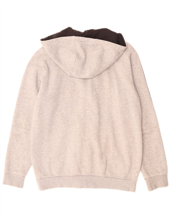 Adidas hættetrøje med lynlås til drenge 12-13 år grå flækket bomuld