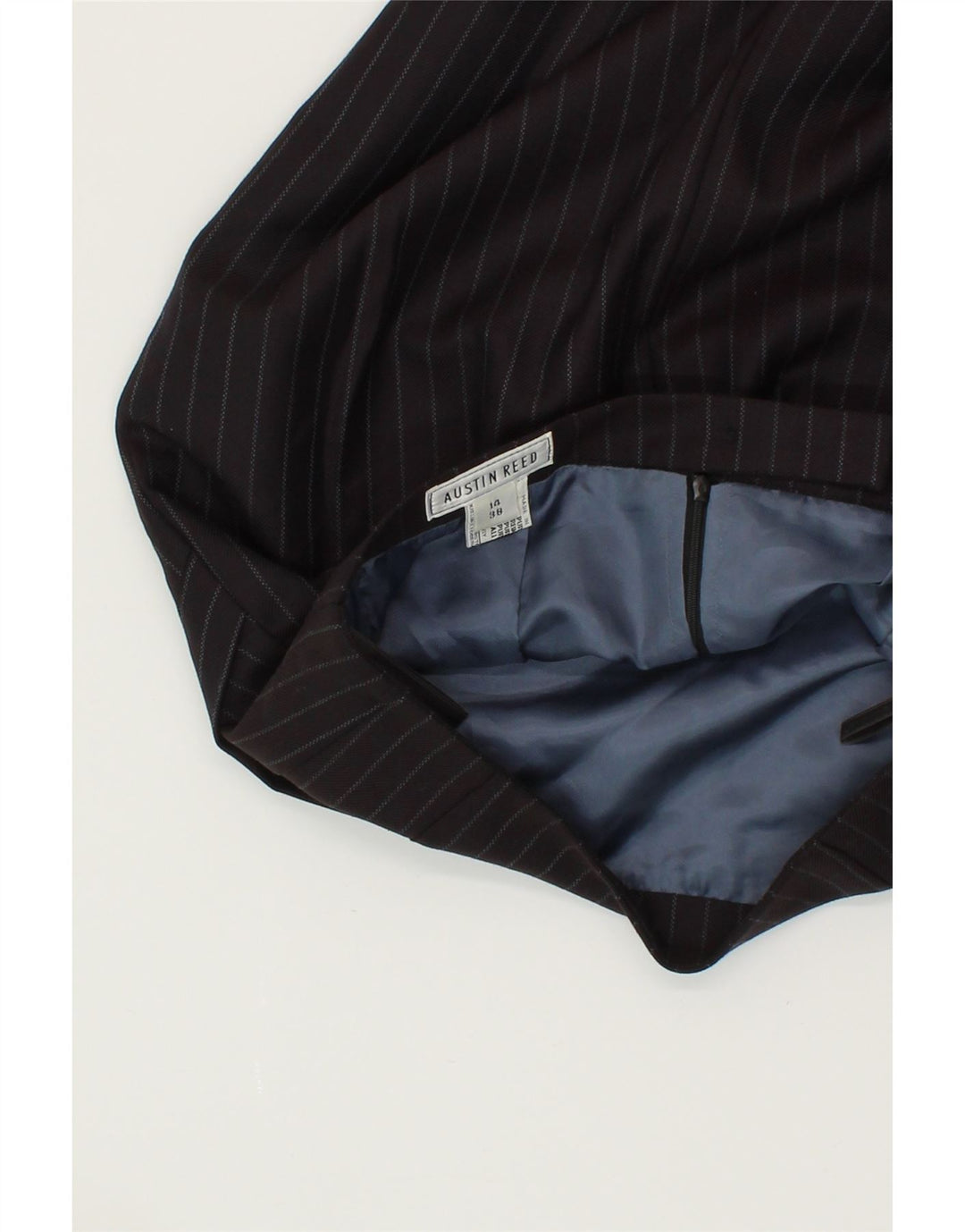 AUSTIN REED Womens Straight Skirt UK 14 Medium W30 Black Striped Wool Vintage Austin Reed and Second-Hand Austin Reed from Messina Hembry 