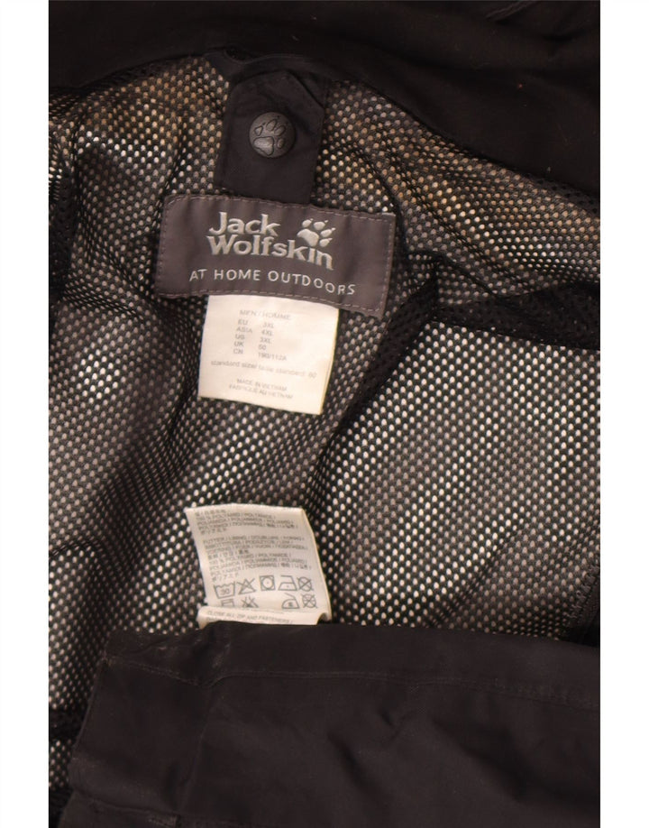 Jack Wolfskin Herre Hætte Regnjakke UK 50 3XL Sort Polyamid