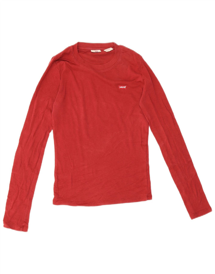 Levi's Dame Crop Top Langærmet UK 4 XS Rød