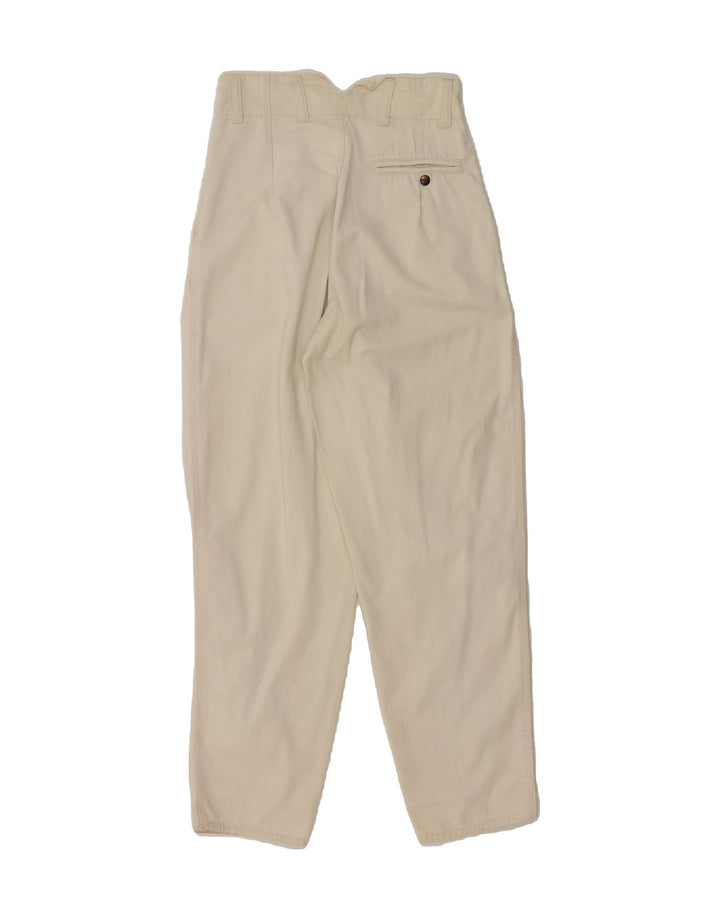 IBER Womens Pegged Chino Trousers W26 L29 White Cotton Vintage Iber and Second-Hand Iber from Messina Hembry 