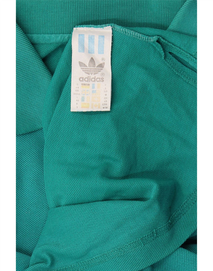 ADIDAS Mens Polo Shirt UK 38/40 Medium Turquoise Cotton Vintage Adidas and Second-Hand Adidas from Messina Hembry 